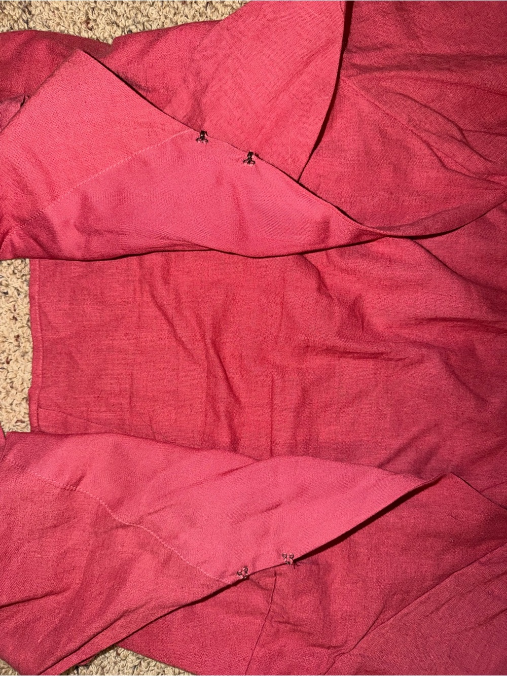 Abercrombie & Fitch Red Wide-Leg Linen-Blend Pants - Picture 5 of 6